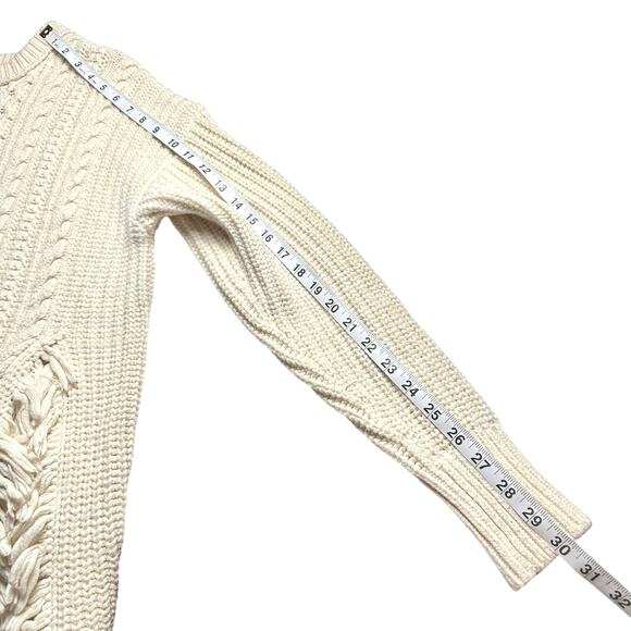 J. Crew | Women | Cream Cable Knit Merino Wool Blend Crew Neck Sweater | Medium - Picture 6 of 12